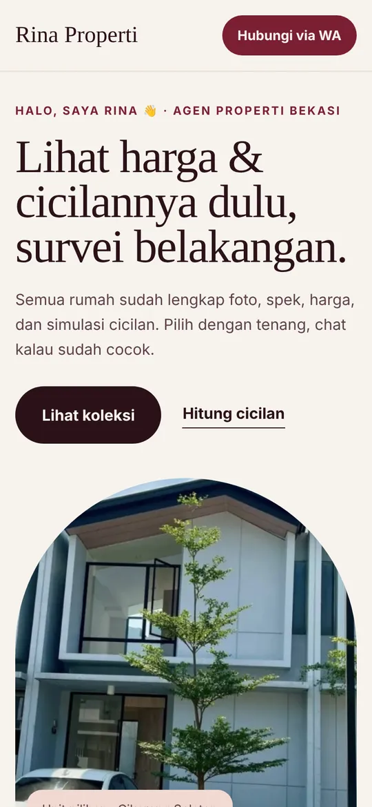 Tampilan HP template Anggur