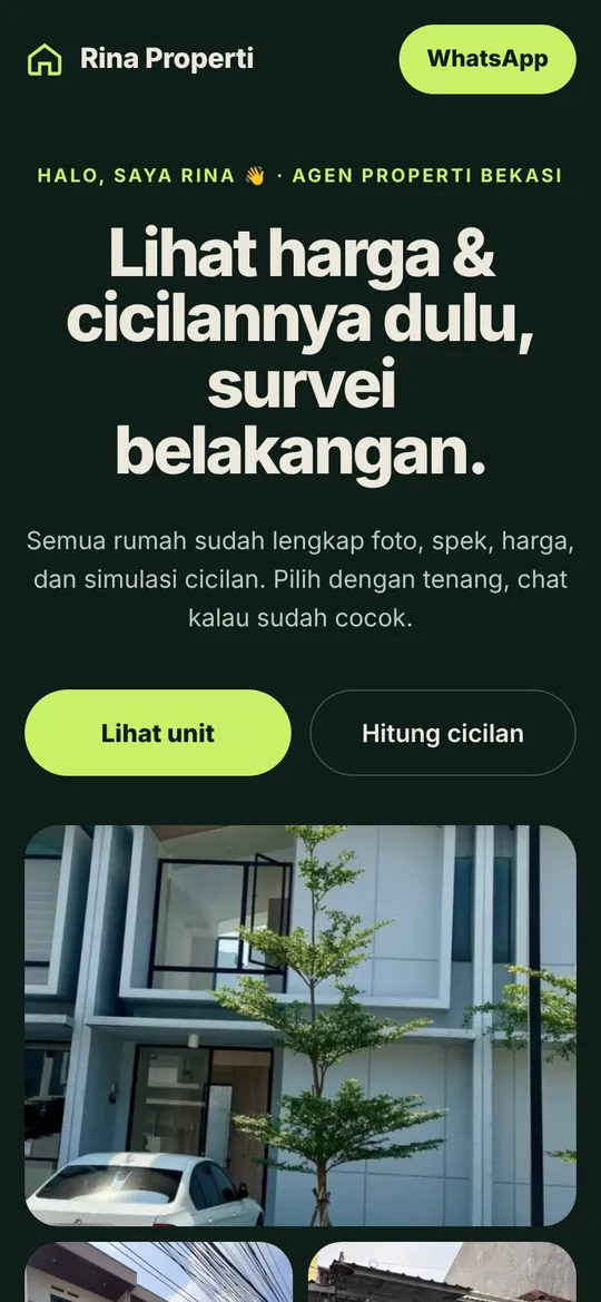Tampilan HP template Hijau Hutan